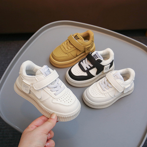 Children's Spring and Autumn New Sport Shoes, Unisex Casual Low-Top Skate Shoes for Boys and Girls, Baby Shoes, White Sneakers, Wholesale