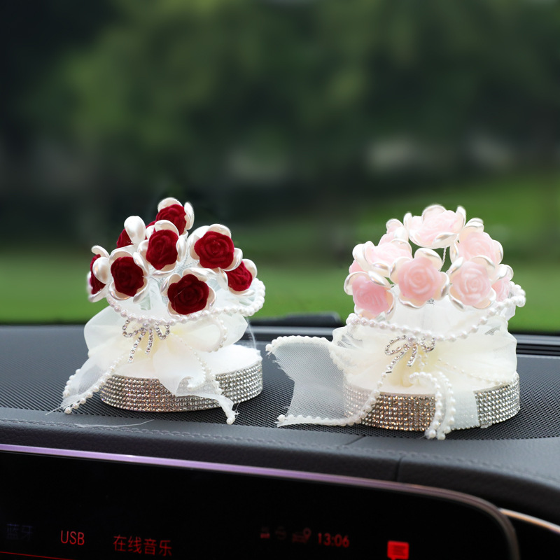 Simulated Rose Aromatherapy Ornaments Car Decoration Perfume Car Interior Supplies Diffuser Fragrance Rose Fragrance