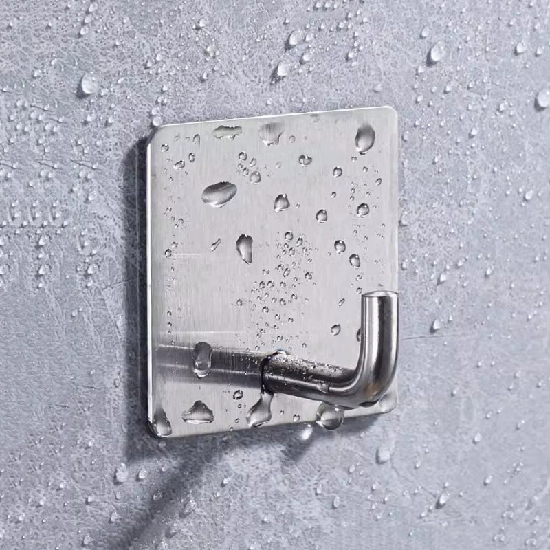 Прочные клейкие крючки из нержавеющей стали без сверления для стен ванной и кухни, крючки для одежды, кухонные настенные металлические крючки, одинарный крючок.