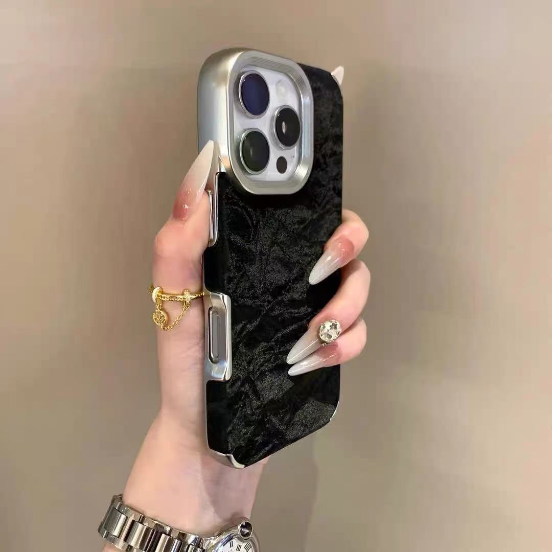 Patrón de montaña de nieve de franela galvanizada para Apple 16PM funda para teléfono móvil iphone15/14ProMax pareja 13 simple