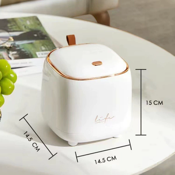 White garbage can