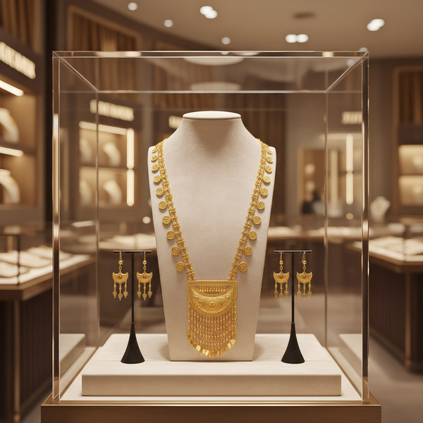 Necklace and earrings with tassels