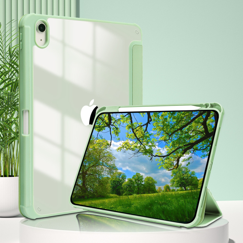 IPad保護カバー2025pad11アクリル三つ折りペン溝皮カバーpro13新型air5保護ケース|undefined