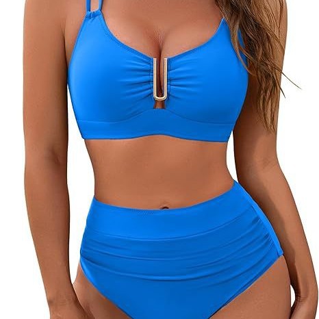 Sexy rückenfreier Damen-Badeanzug mit verstellbaren Bändern – Push-up-Bikini für kleine Oberweite – Unifarben und Farbverlauf – S/M/L/XL_voghion.com