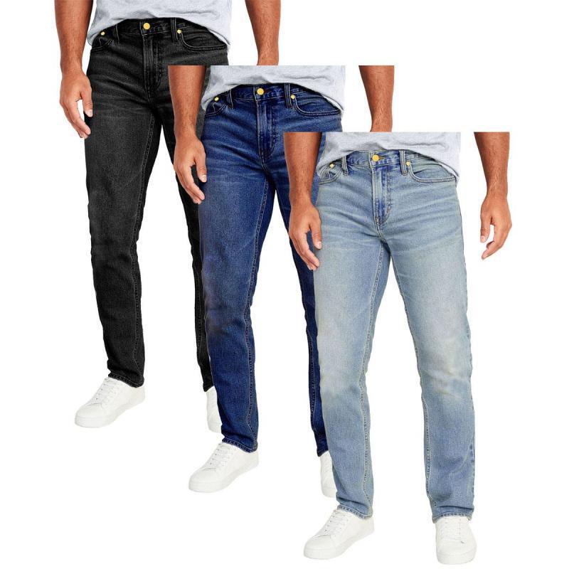 跨境Men's 3 Pack Flex Stretch Slim Straight Jeans with 5|undefined