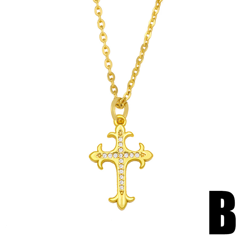 Collier Croix En Acier Inoxydable Hip Hop display picture 5