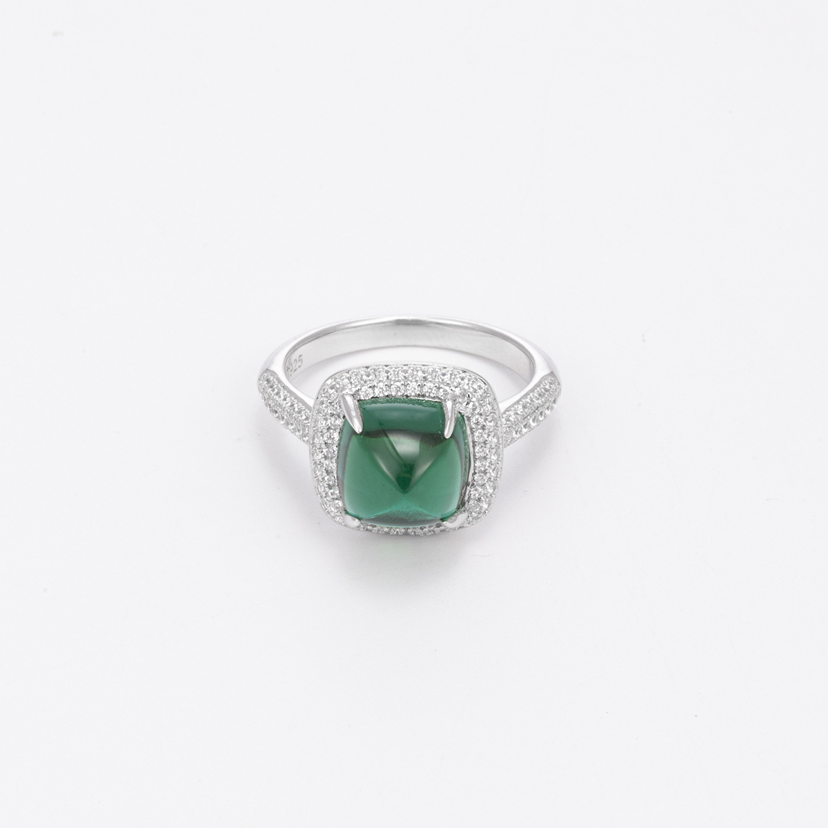 S925 all-over silver Douyin hot sale 9*9m laboratory-grown m emerald…