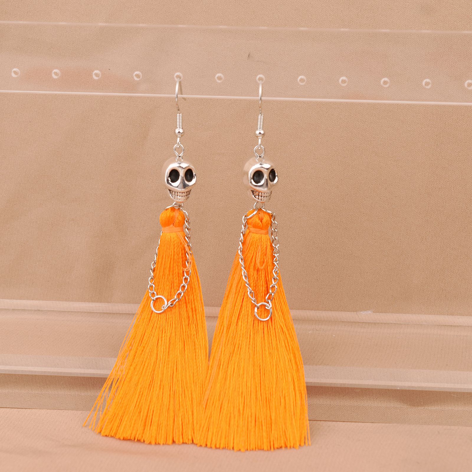 25g Weight Iron Ear Needle Material Drop Earrings Classification 1 Pair Quantity Holiday, Festival Occasion Zinc alloy Material Halloween Festival Solid Color Pattern Women's Gender Plating Design Punk Style 1 Pair Halloween Punk Solid Color Plating Zinc Alloy Drop Earrings 5