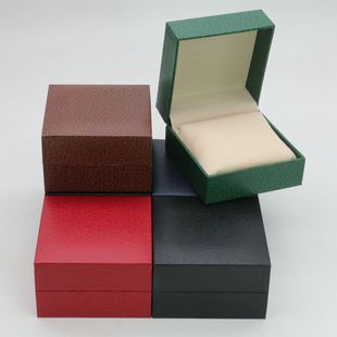 In stock watch box flip watch packing box lychee pattern imitation leather paper box bracelet gift watch packaging box