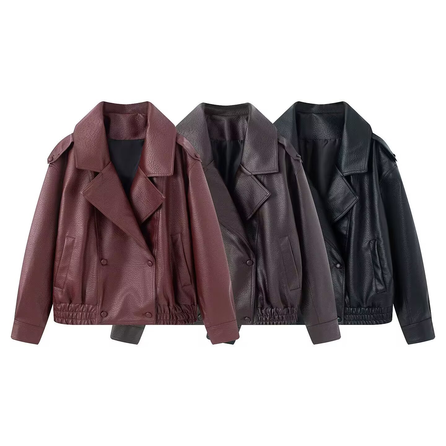 2026 Autumn/Winter New Arrival for Women's Export Clothing: European and American Style Street Fashion Detachable Fur Collar Faux Leather Jacket
