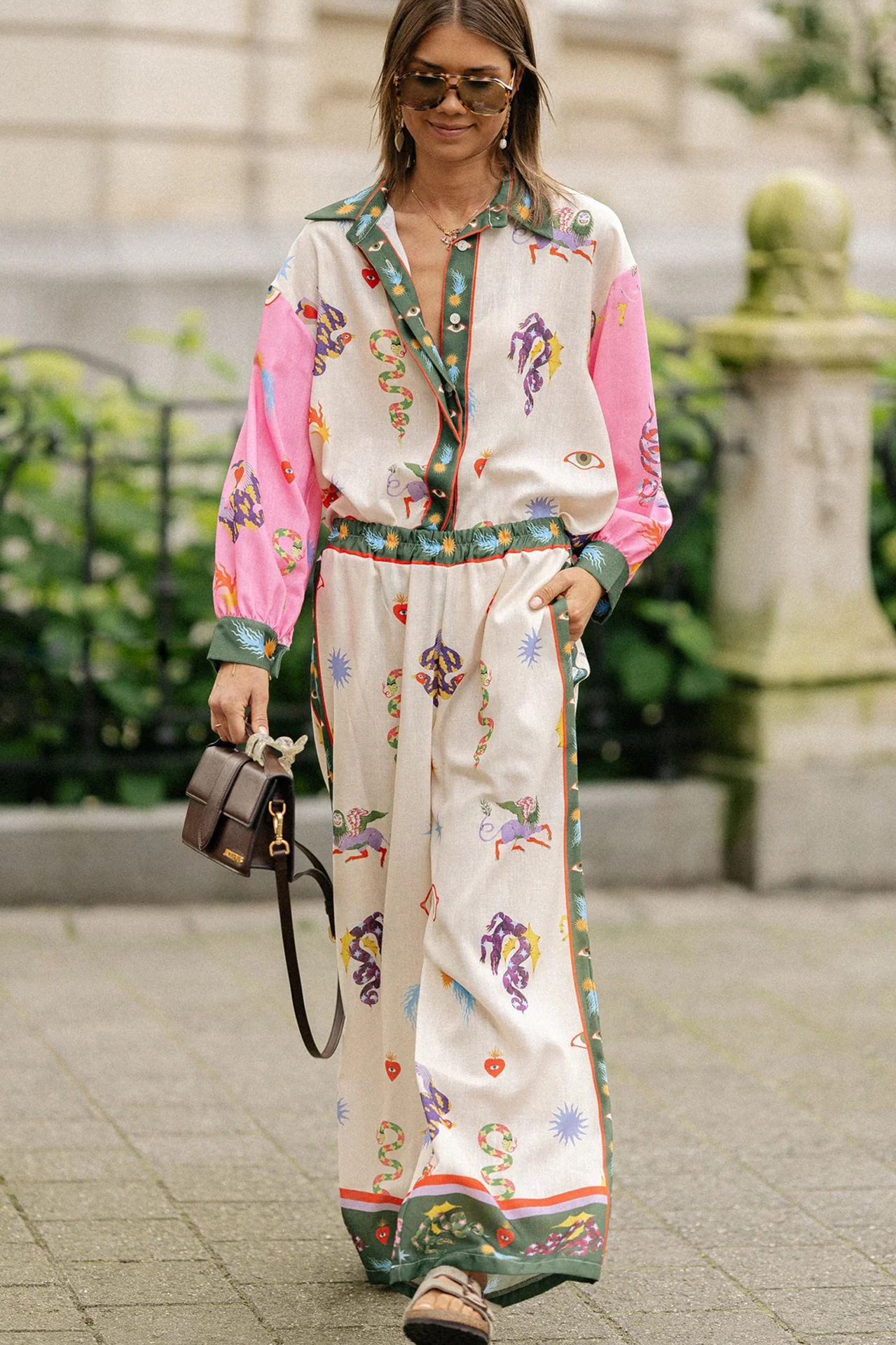 Holiday Occasion Holiday Women's Casual Vacation Animal Abstract Polyester Printing Pocket Pant Co-ord Set Pants Sets