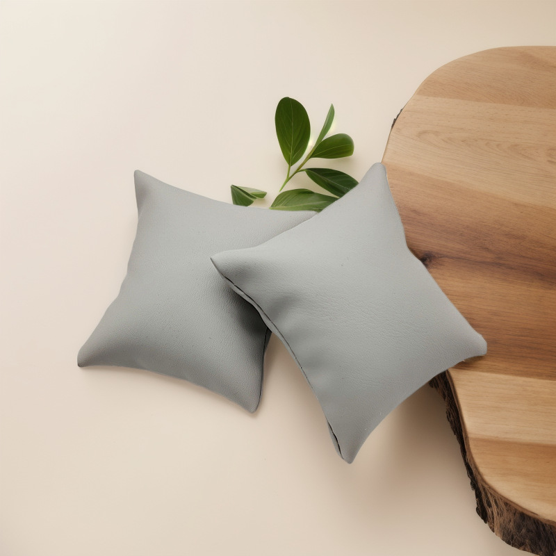 Pu Leather Watch Pillow Bracelet Small Pillow Bag Watch Display Bracelet Bangle Silk Cotton Small Gray Counter Jewelry Box