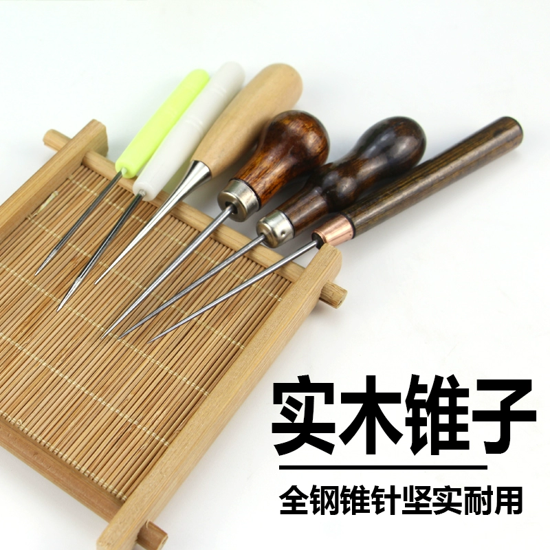 Thousand-piece wooden handle awl can be used to turn bag corners and feed cloth folded edges and eye-pitched awl awl shoes repair awl plastic cone