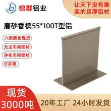 无尘车间铝型材厂家直销彩钢板吊顶龙骨磨砂香槟55*100T字铝