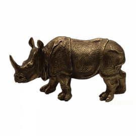 树脂工艺品复古简约犀牛家居装饰品摆件创意客厅电视柜摆件定制