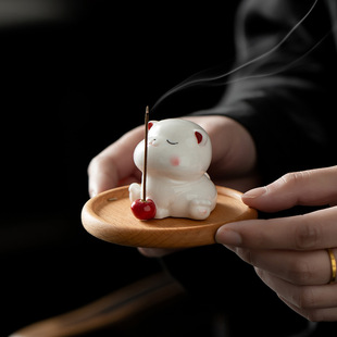New Ceramic Tea Pet Ornament, Cute Tea Table Desktop Incense Burner, Home Indoor Incense Holder Gift