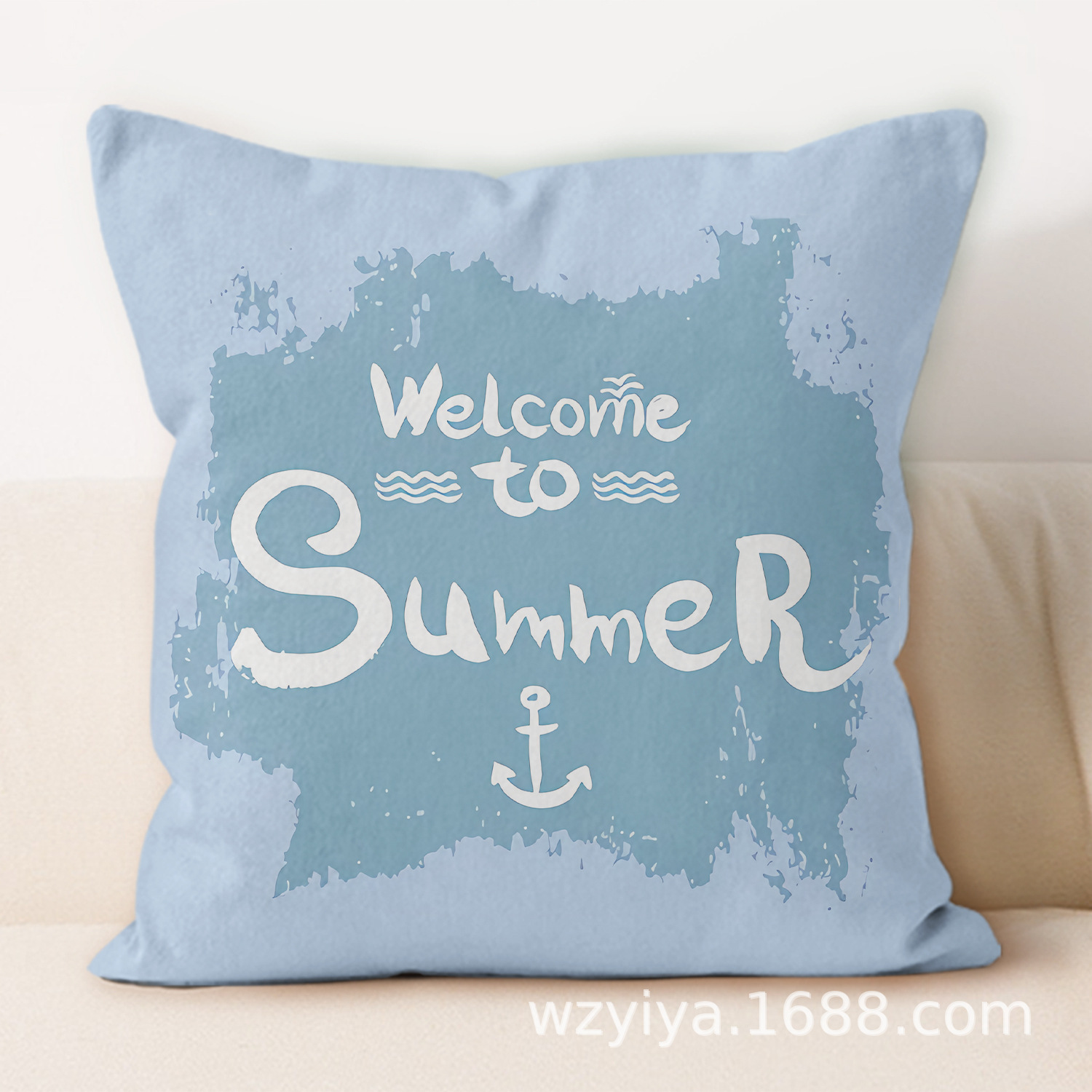 Sea shell impresión almohada de abrazo simple moderno sofá en el hogar cojín de respaldo decoración desmontable cuadrado almohada de cabeza de cama