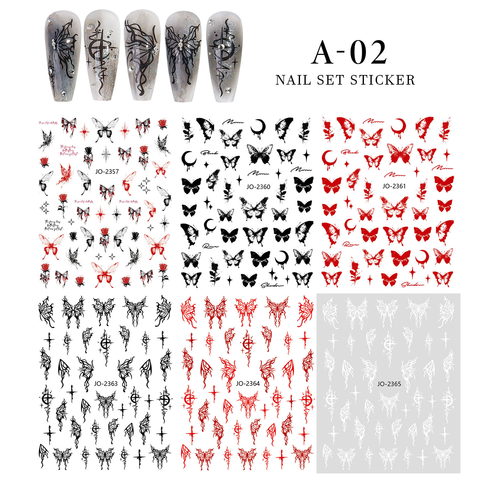 Style Simple Papillon Autocollants Accessoires Pour Ongles 1 Pièce display picture 4