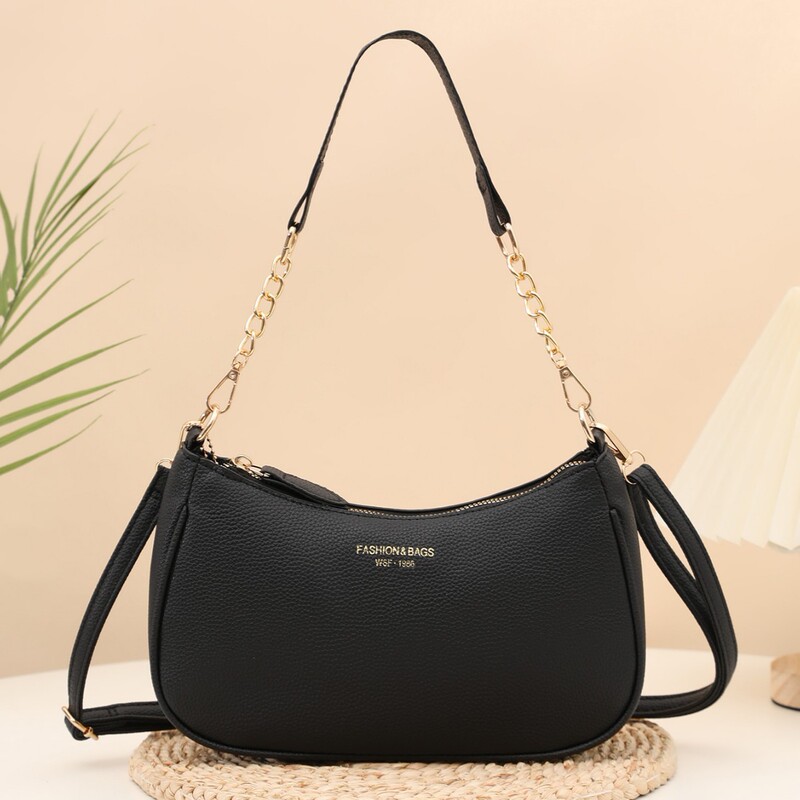 Cross-Border Trendy Fashion Underarm Bag for Women 2025 New Style Shoulder Handbag with Texture and Color-Blocking Design for Work