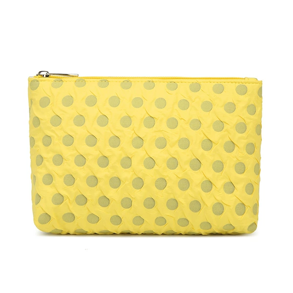 355 yellow background gray dot trumpet