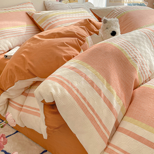 Autumn and winter thickened cotton jacquard quilt cover single piece 200x230cm100 cotton single student quilt cover 180x220m