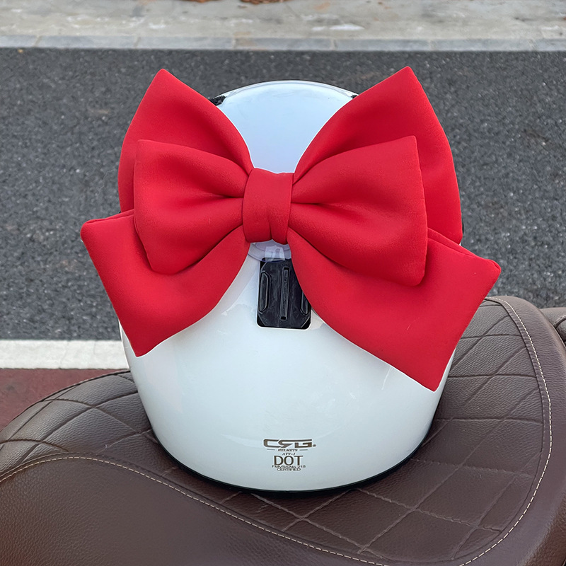 Female Motorcycle Electric – Motuoche Dəbilqə (Kaska) aksesuarları - red-bow