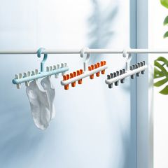 Sock-drying artifact multi-clip clothes drying rack household clothes hanging multi-functional rack student dormitory underwear and socks rack