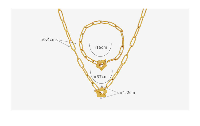 Fashion Flower Titanium Steel Plating Hollow Out Bracelets Necklace 1 Piece display picture 2