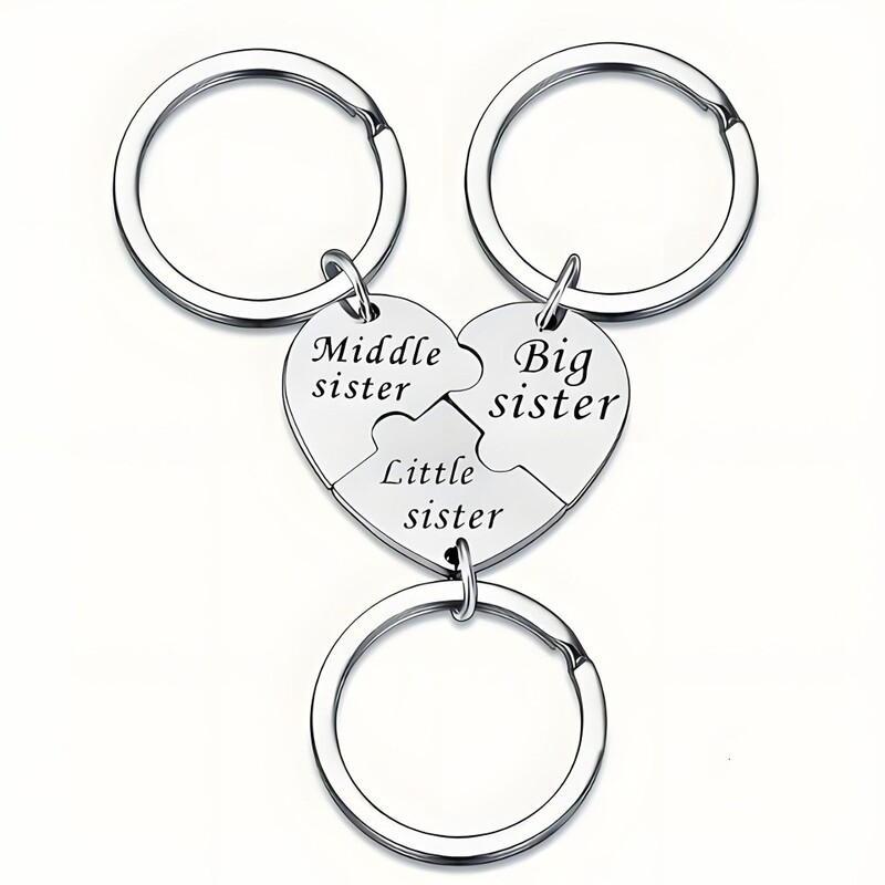 Foreign Trade Cross-Border Jewelry Family Gift Two, Three or Four Piece Set Splicing and Merging Keychain Necklace Can Be Engraved