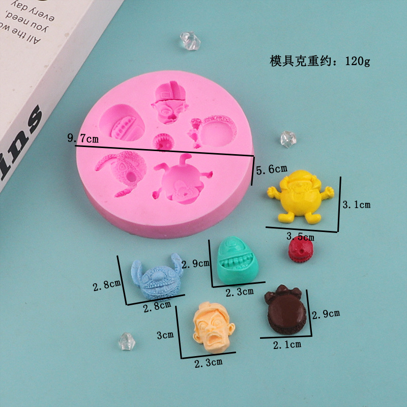 Molde de pastel de silicona pequeño juguete huellas fondant chocolate molde caramelo galletas molde DIY hornear herramienta