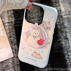 奶乖猫咪磁吸支架苹果16手机壳iPhone17适用11菲林15promax代发14
