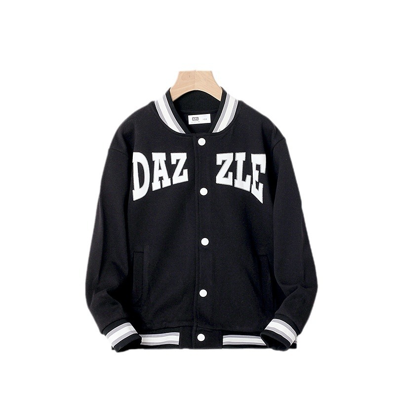 Spring and autumn Korean version of the new children's sports jacket large children's letters stand collar baseball uniform boys coat wholesale