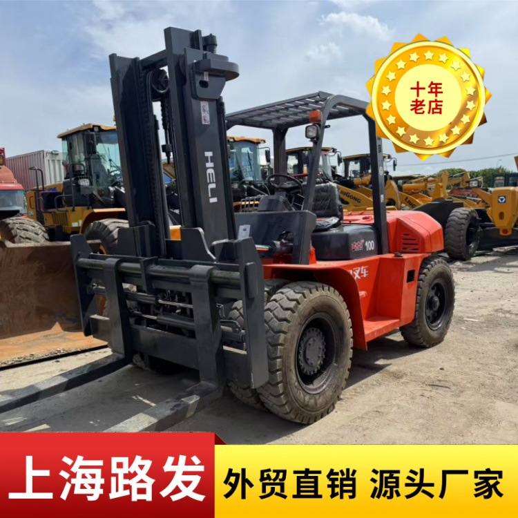 HeLi usado 10 toneladas 5 toneladas / Hangzhou 7 toneladas carretilla elevadora diesel 90% nuevo 10 toneladas carretilla elevadora gran tonelaje monopolio
