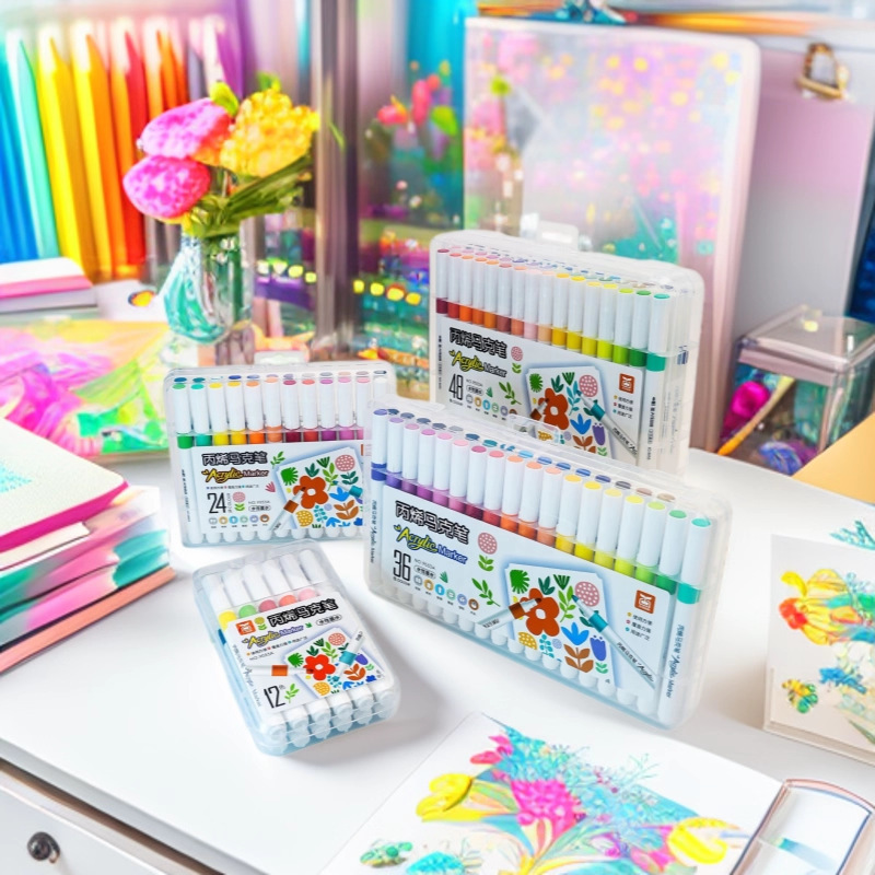 アクリルマークペン12色24色36色48色60色水彩ペン絵画マーカー高光ペンメーカー卸売り|undefined