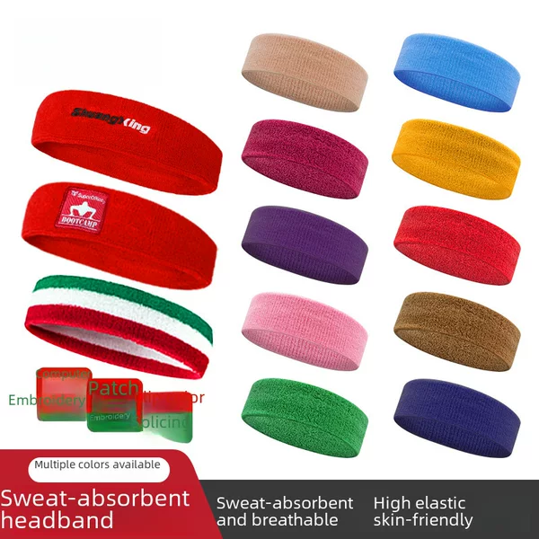 Sweat-Absorbent Towel Headband, Fitness Headband, Sweat-Guiding Knitted Cotton Headband, Football Men's and Women's Sports Sweat-Absorbent and Breathable Headband