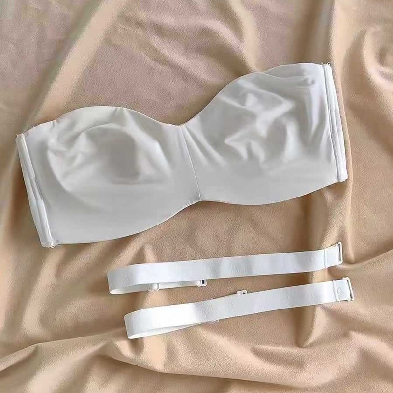 女性用の大きな胸のストラップレス下着、痩身と太ったMM、目に見えない滑り止め、目に見えないシームレスなたるみ防止超薄型ブラジャー|undefined