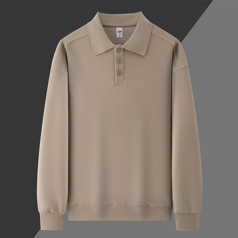 310g otoño y invierno con solapa camiseta polo de manga larga ropa de trabajo impresa logotipo de catering hot pot camarero otoño y invierno herramientas
