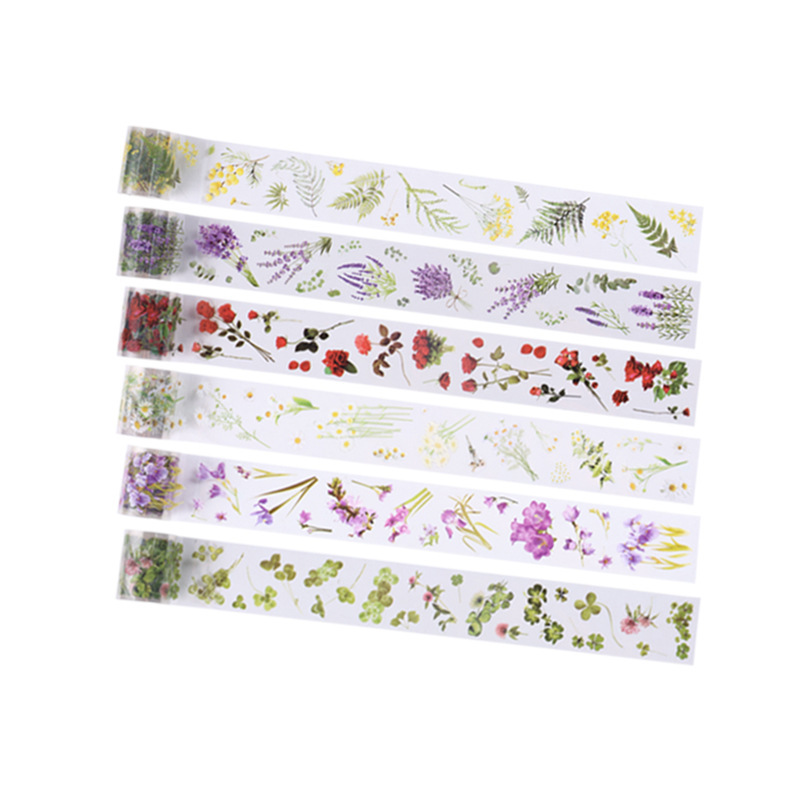 Tape adhesiva impermeable transparente para mascotas DIY diario diario material paisajístico plantas flores papelería pegatinas