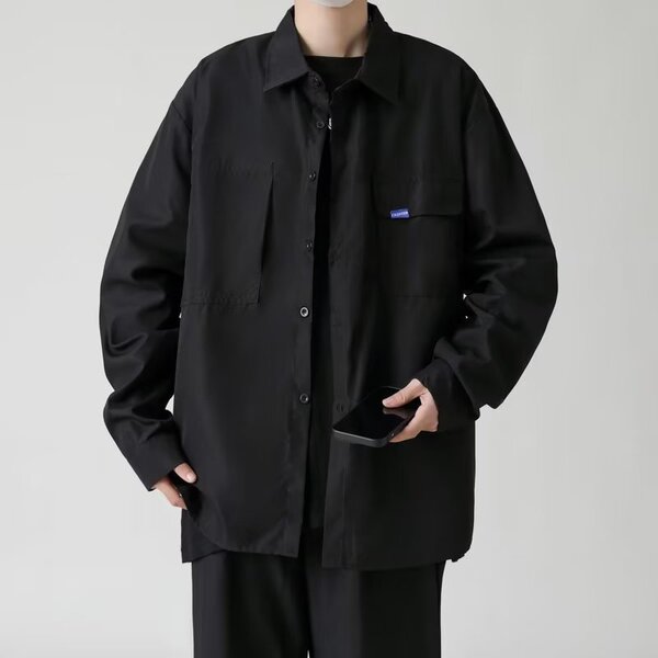 Solid color spring shirt