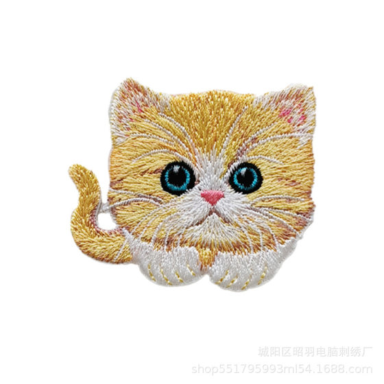 New Cat Embroidered Cloth Stickers Clothing Bag Decorative Stickers Down Jacket Hole Repair Subsidy Clothes Patch Stickers Self-adhesive