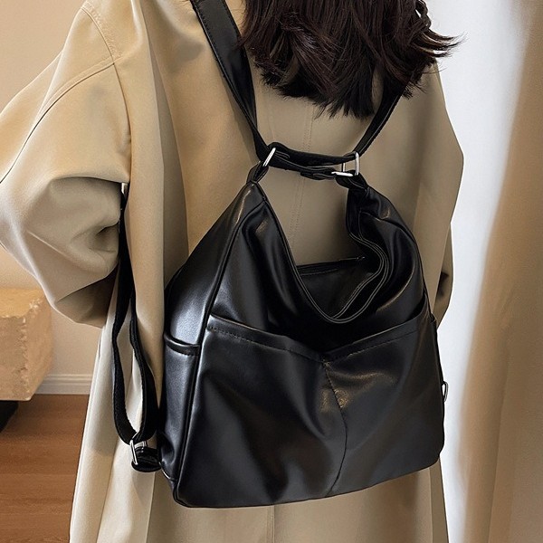 PU Leather Waterproof Backpack & Crossbody Bag for Women, 2-in-1 Commuter Tote Bag, 2023 New Autumn/Winter Shoulder Bag - Thumbnail 4