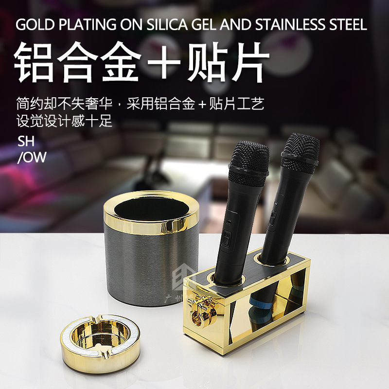 Cenizas doradas KTV suministros set de platos de frutas clube nocturno cenicero lujo ligero bar caja de toallas de fiesta de moda