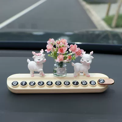 Temporary car parking plate a Nömrəli dayanma kartı - walking-deer-return-deer-pink-peach-blossom-bottle-white-aromatherapy-license-plate