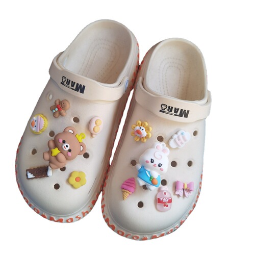 New dark black white dog soft rubber doll hole shoe shoe flower Lolita three-dimensional cartoon bear rabbit shoe buckle