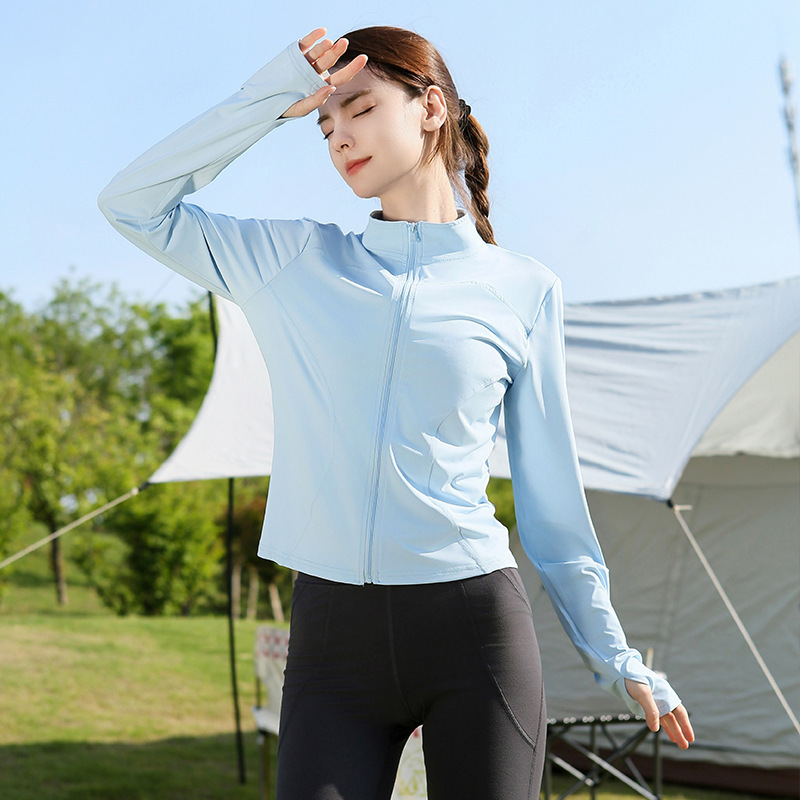 Moxun ロマンチックなスリム日焼け防止服女性のための夏 2025 新しいスタイル小さなウエストアイスシルクタイトなショート日焼け防止服ジャケット|undefined