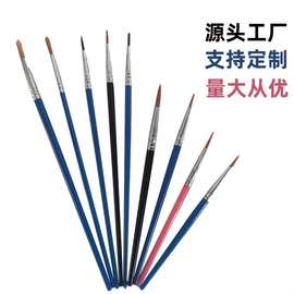 塑料杆数字油画笔尼龙勾线笔平头儿童diy石膏颜料笔丙烯画笔批发