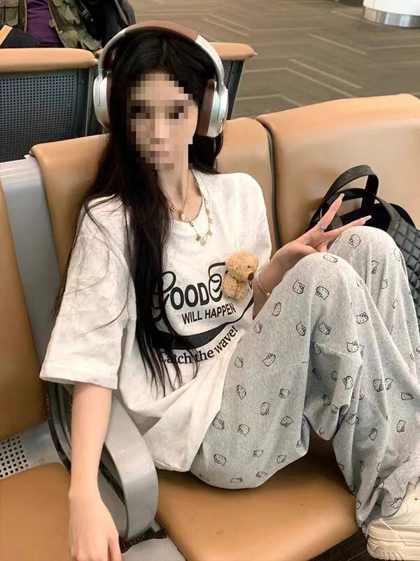 Summer New Women's Trendy Fashion Casual Short-Sleeve Sports Pants Set Super Popular