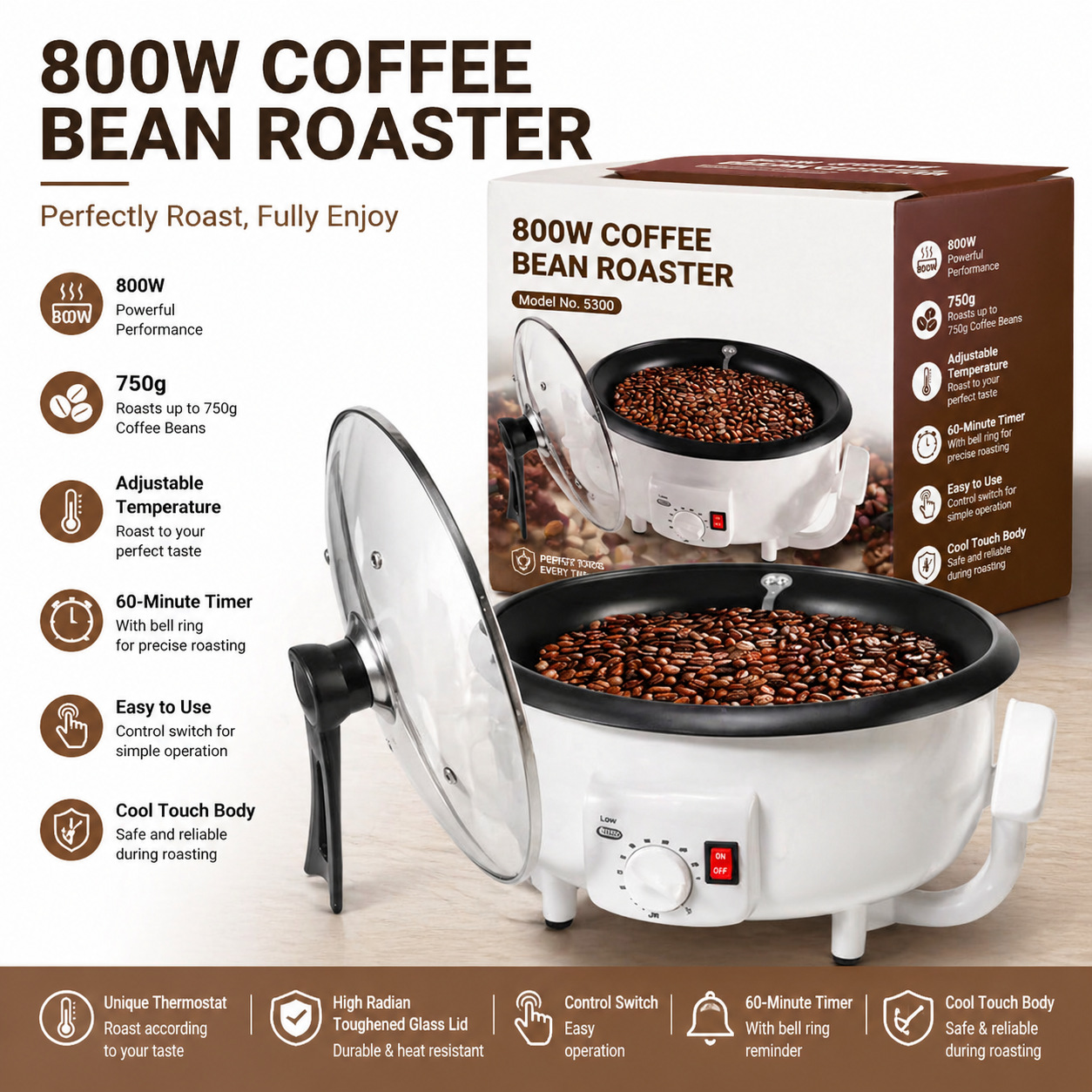 Café con granos verdes tostados profundos tostadores de café medio tostador poco profundo tostador de granos de café caliente eléctrico tostador de granos tostador de granos café doméstico