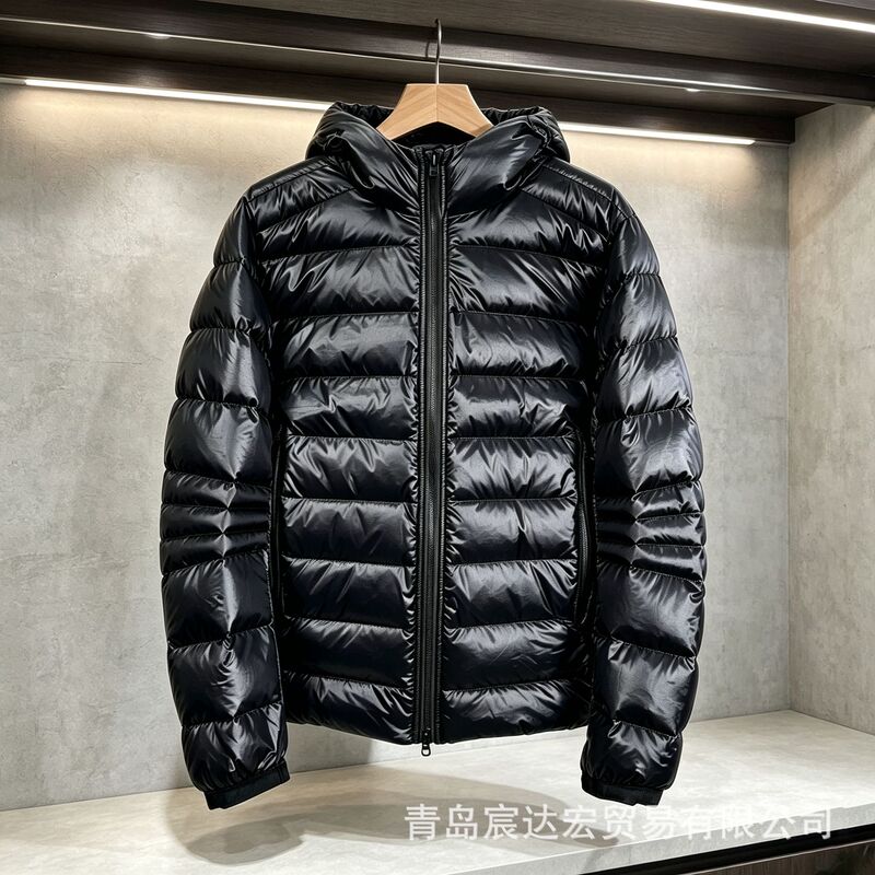 European luxury brand men's down jacket, winter high-end trendy lightweight hooded warm sports coat