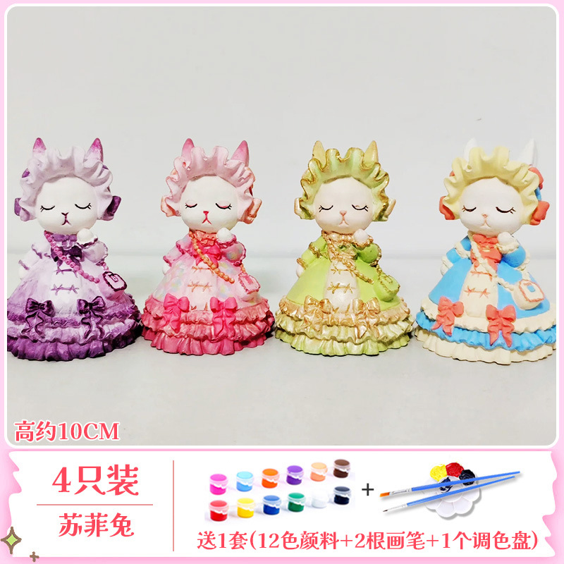 3D 소피래빗 [4개입]에는 12가지 색상의 물감 + 붓 + 팔레트가 포함되어 있습니다. [점주 추천]